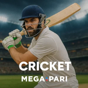 Jugador de cricket con casco azul y bate en posición de ataque dentro de un estadio. Apuestas de cricket online en MegaPari Argentina con mercados globales, transmisiones en vivo y bonos de bienvenida para nuevos usuarios.